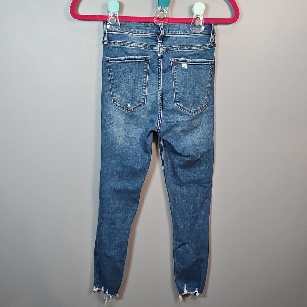 Abercrombie & Fitch Distressed Blue Simone High Rise Ankle Jeans - Picture 3 of 4